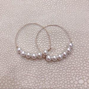 Pearl Gold Hoops
